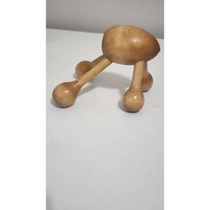 Handheld Relax Massager Wooden head Body Back Muscle relaxer Four legged VTG Pic